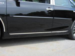 Toyota Camry 2015-2017, 4-door, Sedan (4 piece Stainless Steel Rocker Panel Trim, Lower Kit 1.375" Width On the doors Only, spans from the bottom of the door UP to the specified width.) TH15130 QAA