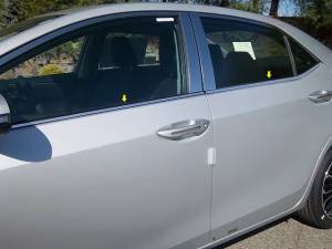 Toyota Corolla 2014-2019, 4-door, Sedan (4 piece Stainless Steel Window Sill Trim Set 0.375" Width ) WS14112 QAA