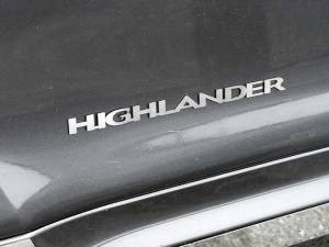 Toyota Highlander 2008-2013, 4-door, SUV (2 piece Stainless Steel "HIGHLANDER" Logo Decal All one piece, Set of Two ) SGR28111 QAA