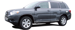 QAA - Toyota Highlander 2008-2011, 4-door, SUV (6 piece Stainless Steel Rocker Panel Trim, On the rocker 3.25" - 1" tapered Width Installs below the door.) TH28110 QAA - Image 2