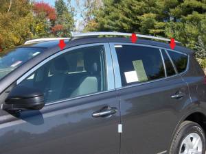 Toyota Rav4 2013-2018, 4-door, SUV (6 piece Stainless Steel Window Trim Package Includes Upper Trim only, NO Pillar Posts, NO window sills. ) WP13181 QAA