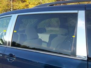 Toyota Sienna 2011-2020, 4-door, Minivan (6 piece Stainless Steel Pillar Post Trim ) PP11151 QAA