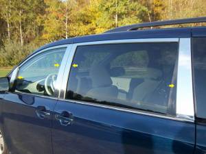Toyota Sienna 2011-2020, 4-door, Minivan (8 piece Stainless Steel Pillar Post Trim Includes front mirror piece ) PP11152 QAA