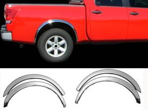 Toyota Tundra 2007-2013, 2-door, 4-door, Pickup Truck (4 piece Molded Stainless Steel Wheel Well Fender Trim Molding Clip on or screw in installation, Lock Tab and screws, hardware included.) WZ27145 QAA