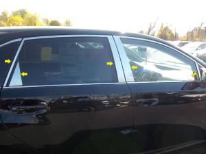 Toyota Venza 2009-2015, 4-door, Crossover SUV (10 piece Stainless Steel Pillar Post Trim Includes Front Pillar behind the mirror ) PP29158 QAA