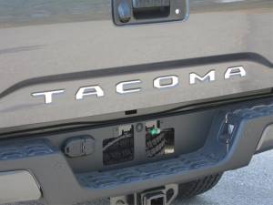 Toyota Tacoma 2016-2020, 4-door, Pickup Truck (6 piece Stainless Steel "TACOMA" Tailgate Letter Inserts ) SGR16175 QAA