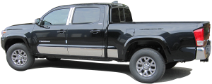 QAA - Toyota Tacoma 2016-2020, 4-door, Access Cab, 6' Bed (6 piece Stainless Steel Rocker Panel Trim, Full Kit 8" - 8.375" tapered Width Spans from the bottom of the molding to the bottom of the door.) TH16172 QAA - Image 3