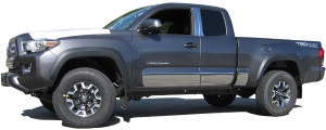 QAA - Toyota Tacoma 2016-2020, 4-door, Access Cab, 6' Bed (6 piece Stainless Steel Rocker Panel Trim, Full Kit 8" - 8.375" tapered Width Spans from the bottom of the molding to the bottom of the door.) TH16172 QAA - Image 5