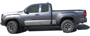 QAA - Toyota Tacoma 2016-2020, 4-door, Access Cab, 6' Bed (6 piece Stainless Steel Rocker Panel Trim, Full Kit 8" - 8.375" tapered Width Spans from the bottom of the molding to the bottom of the door.) TH16172 QAA - Image 6