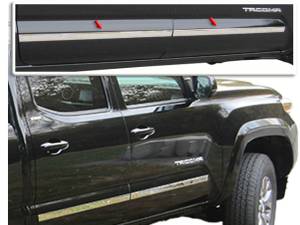 Toyota Tacoma 2016-2020, 4-door, Pickup Truck, Double Cab, 5' Bed (4 piece Stainless Steel Body Molding Insert Trim Kit 1.5" Width ) MI16174 QAA