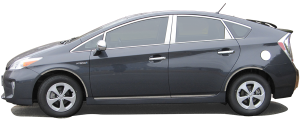QAA - Toyota Prius 2010-2015, 4-door, Hatchback (4 piece Stainless Steel Rocker Panel Trim, Lower Kit 1" Width On the doors Only, spans from the bottom of the door UP to the specified width.) TH10135 QAA - Image 2
