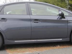 Toyota Prius 2010-2015, 4-door, Hatchback (2 piece Stainless Steel Rocker Panel Trim, On the rocker 1.25" Width Installs below the door.) TH10136 QAA