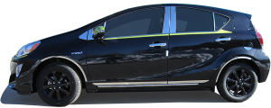 QAA - Toyota Prius C 2012-2019, 4-door, Hatchback (4 piece Stainless Steel Rocker Panel Trim, Lower Kit 1.5" Width On the doors Only, spans from the bottom of the door UP to the specified width.) TH12705 QAA - Image 2