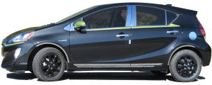 QAA - Toyota Prius C 2012-2017, 4-door, Hatchback (2 piece Stainless Steel Rocker Panel Trim, On the rocker 1.25" Width Installs below the door.) TH12706 QAA - Image 3