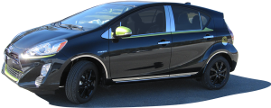QAA - Toyota Prius C 2012-2017, 4-door, Hatchback (2 piece Stainless Steel Rocker Panel Trim, On the rocker 1.25" Width Installs below the door.) TH12706 QAA - Image 4