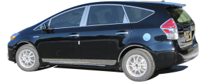 QAA - Toyota Prius V 2012-2017, 4-door, Hatchback (1 piece Stainless Steel Rear Bumper Trim Accent ) RB12700 QAA - Image 3