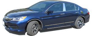 QAA - Honda Accord 2016-2017, 4-door, Sedan (4 piece Stainless Steel Body Side Molding Accent Trim 1" wide ) AT16281 QAA - Image 2