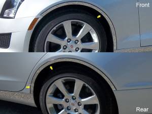 Chrome Trim - Wheel Well/Fender Trim - QAA - Cadillac ATS 2013-2018, 4-door, Sedan (6 piece Stainless Steel Wheel Well Accent Trim with TRIM CREASE, cut to fit with Rocker kit TH53236 sold separately With 3M adhesive installation and black rubber gasket edging.) WQ53237 QAA