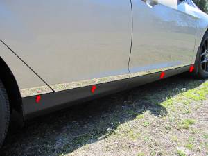 QAA - Ford Focus 2015-2018, 4-door, Sedan (8 piece Stainless Steel Rocker Panel Trim, Lower Kit 0.875" - 1. 75" Tapered Width Spans from the bottom of the door UP to the specified width.) TH55345 QAA - Image 1