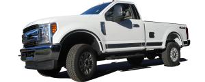 QAA - Ford F-250 & F-350 Super Duty 2017-2020, 2-door, 4-door, Pickup Truck, Regular Cab, 8' Bed (1 piece Stainless Steel Tailgate Handle Accent Trim 1.188"Width Upper Accent Strip, No rear camera cut out.) LB57320 QAA - Image 2