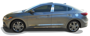 QAA - Hyundai Elantra 2017-2020, 4-door, Sedan (16 piece Stainless Steel Window Trim Package Includes Upper Trim and Pillar Posts, NO Window Sills ) WP17340 QAA - Image 4