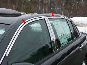 Kia Amanti 2004-2010, 4-door, Sedan (4 piece Stainless Steel Window Trim Package Includes Upper Trim, NO Pillar Posts, NO Window Sills ) WP24801 QAA