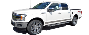 QAA - Ford F-150 2018-2020, 2-door, 4-door, Pickup Truck (2 piece Stainless Steel Tailgate Accent Trim 8" Width, with logo NEW Eco cut out ) RT58310 QAA - Image 2