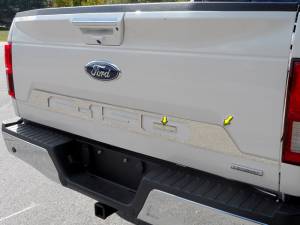 Chrome Trim - Trunk Lid Accents - QAA - Ford F-150 2018-2020, 2-door, 4-door, Pickup Truck (2 piece Stainless Steel Tailgate Accent Trim 4" Width ) TP58308 QAA