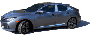 QAA - Honda Civic 2016-2020, 4-door, Hatchback (6 piece Stainless Steel Window Sill Trim Set Face of sills ONLY) WS16214 QAA - Image 3