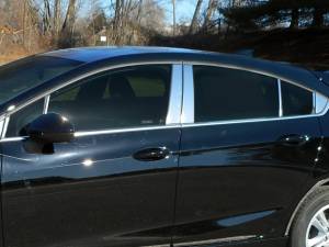 QAA - Chevrolet Cruze 2017-2019, 4-door, Hatchback (14 piece Stainless Steel Pillar Post Trim Includes two front and two Rear Pillar pieces and rear triangle ) PP57805 QAA - Image 1