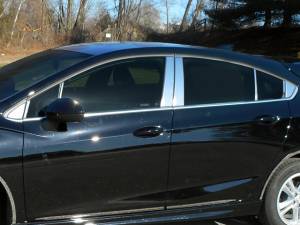 QAA - Chevrolet Cruze 2017-2019, 4-door, Hatchback (16 piece Stainless Steel Pillar Post Trim Includes two front and two Rear Pillar pieces and the front and rear triangle pieces ) PP57806 QAA - Image 1