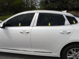 Kia Optima 2016-2020, 4-door, Sedan (6 piece Stainless Steel Window Sill Trim Set 0.5" Width Face of sills ONLY) WS16805 QAA