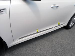 Kia Optima 2016-2020, 4-door, Sedan (4 piece Stainless Steel Body Side Molding Accent Trim 1" Width, Upper fitment ) AT16806 QAA