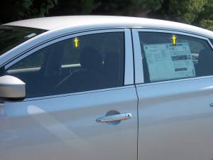 Nissan Sentra 2013-2019, 4-door, Sedan (4 piece Stainless Steel Window Trim Package Includes Upper Trim only, NO Pillar Posts, NO window sills, *ONLY works with QAA's pillar post kit* ) WP13576 QAA