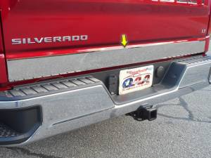Chevrolet Silverado 2019-2020, 2-door, 4-door, Pickup Truck, 1500 (1 piece Stainless Steel Tailgate Accent Trim 4" Width ) RT59170 QAA