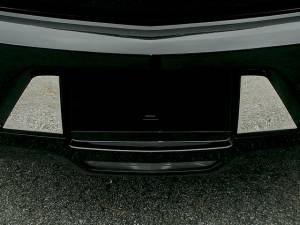 Chrome Trim - License Plate Accents - QAA - Cadillac XTS 2018-2019, 4-door, Sedan (2 piece Stainless Steel License Plate Surround Trim Extension trim ) LPS58245 QAA