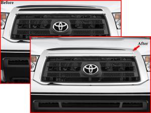 Toyota Tundra 2010-2013, 2-door, 4-door, Pickup Truck (1 piece Stainless Steel Front Grille Accent Trim Upper Insert ) SG10145 QAA