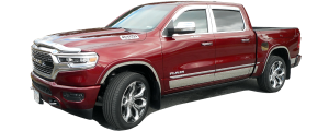 QAA - Ram Trucks Ram 2019-2020, 4-door, Pickup Truck, Crew Cab, 1500, 5.7' Bed (10 piece Stainless Steel Rocker Panel Trim, Upper Kit 5.75" Width Spans from the bottom of the molding DOWN to the specified width.) TH59935 QAA - Image 2