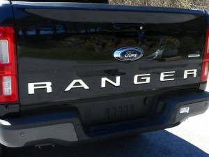 Ford Ranger 2019-2020, 4-door, Pickup Truck (6 piece Stainless Steel "RANGER" Tailgate Letter Insert Trim Rear ) SGR59345 QAA