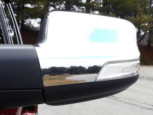 Ram Trucks Ram 2019-2020, 4-door, Pickup Truck, 1500, Tradesman, Big Horn, Lone Star, Rebel ONLY (2 piece Chrome Plated ABS plastic Mirror Cover Set Top Half Only, Snap on replacement Includes access for turn signals) MC59935 QAA