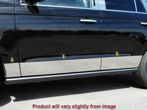 Ford Expedition 2018-2020, 4-door, SUV, MAX (6 piece Stainless Steel Rocker Panel Trim, Lower Kit Tapered Width from a point - 7"-8.25", ONLY fits "MAX" version Spans from the bottom of the door UP to the specified width.) TH58385 QAA