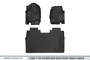 Maxliner USA - MAXLINER Custom Fit Floor Mats 2 Row Liner Set Black for 2015-2019 Ford F-150 SuperCrew Cab with 1st Row Bench Seats - Image 5