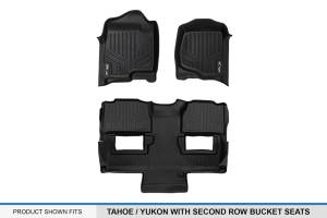 Maxliner USA - MAXLINER Custom Fit Floor Mats 2 Row Liner Set Black for 2011-2014 Tahoe / Yukon (with 2nd Row Bucket Seats) - Image 5