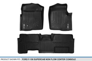 Maxliner USA - MAXLINER Custom Fit Floor Mats 2 Row Liner Set Black for 2009-2010 Ford F-150 SuperCab Non Flow-Through Center Console - Image 5