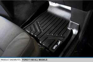 Maxliner USA - MAXLINER Custom Fit Floor Mats 2 Row Liner Set Black for 2009-2010 Ford F-150 SuperCab with Flow-Through Center Console - Image 3
