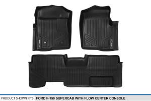 Maxliner USA - MAXLINER Custom Fit Floor Mats 2 Row Liner Set Black for 2009-2010 Ford F-150 SuperCab with Flow-Through Center Console - Image 5