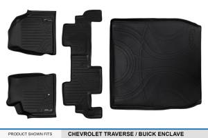 Maxliner USA - MAXLINER Custom Floor Mats 2 Rows and Cargo Liner Behind 2nd Row Set Black for Traverse / Enclave with 2nd Row Bench Seat - Image 6