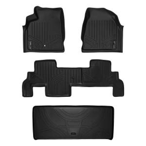 Maxliner USA - MAXLINER Floor Mats 2 Rows and Cargo Liner Behind 3rd Row Set Black for GMC Acadia/Saturn Outlook with 2nd Row Bench Seat - Image 1