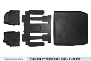 Maxliner USA - MAXLINER Custom Floor Mats 3 Rows and Cargo Liner Behind 2nd Row Set Black for Traverse / Enclave with 2nd Row Bucket Seats - Image 6
