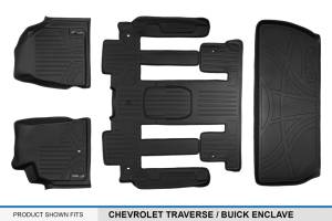 Maxliner USA - MAXLINER Custom Floor Mats 3 Rows and Cargo Liner Behind 3rd Row Set Black for Traverse / Enclave with 2nd Row Bucket Seats - Image 6